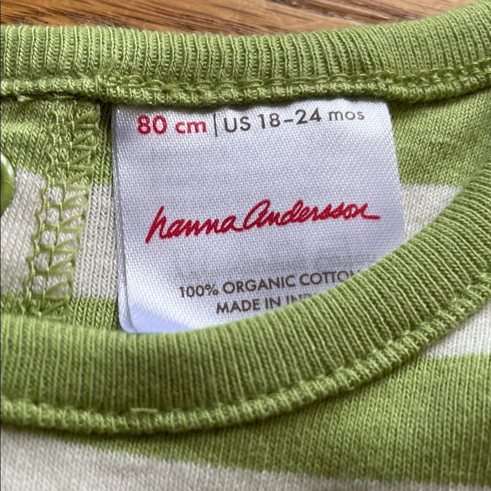 Hanna Andersson - Baby Sleeveless Skirted Bodysuit in Leaf Green Ecru - Picture 4 of 8